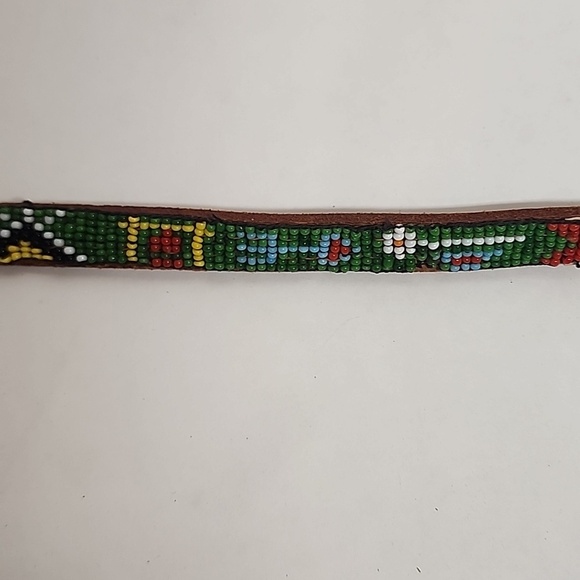 Colorful Vintage Native American Handcrafted Beaded Belt/Hat Band Size 26 main image 7
